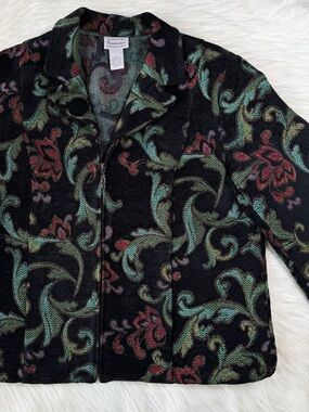 Vintage Renaissance Floral Tapestry Blazer